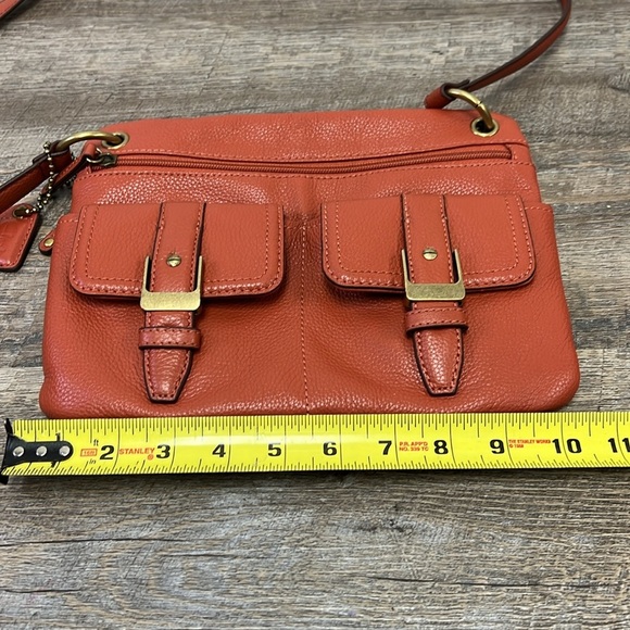 Clarks Pebbled Leather Crossbody Bag - Burnt Orange - Picture 7 of 10